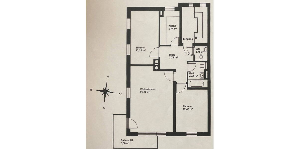 Etagenwohnung München Pasing-Obermenzing - 3 Zimmer, 75 m&sup2;, 1.880&euro; | Angebot:26794379