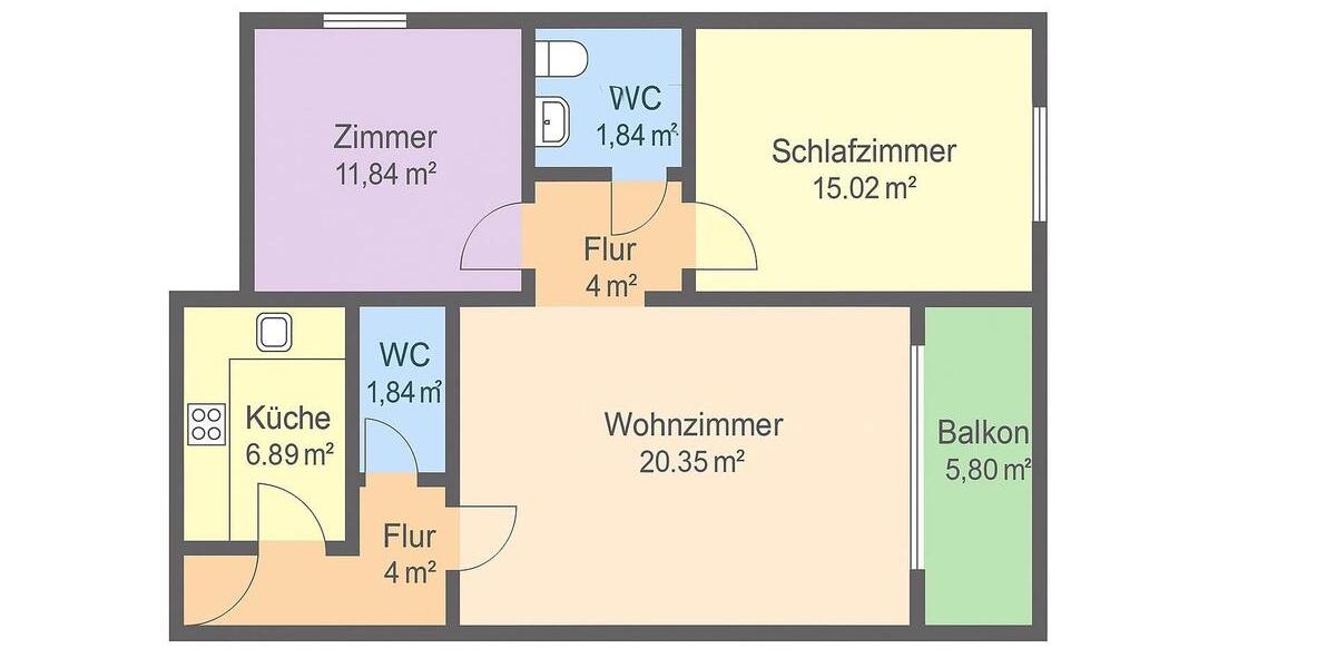 Etagenwohnung München Ramersdorf-Perlach - 3 Zimmer, 72 m&sup2;, 489.000&euro; | Angebot:26340452