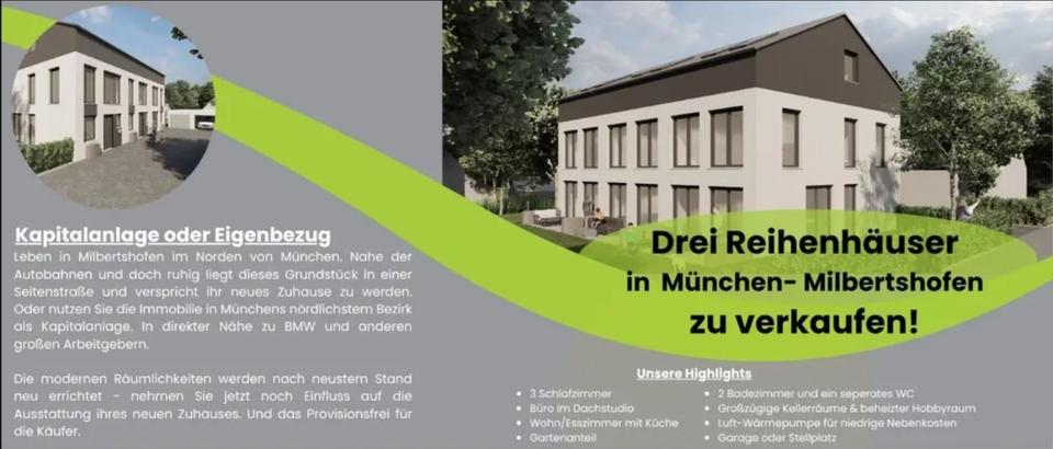 3 Reihenhäuser - 10 Min. zu Fuß zu BMW & zur U2 - provisionsfrei 5 zimmer