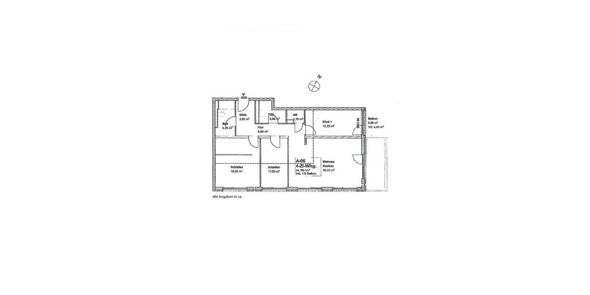 Etagenwohnung Germering - 4 Zimmer, 98 m&sup2;, 1.990&euro; | Angebot:26127409
